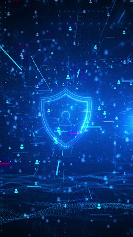 Cyber Security, Identity Verification, Large Glowing Blue Finger Print on Chip Sensor. Digital Cybersecurity Protection with Encrypted Data Visualization cybersecurity, data protection, cyber threats.