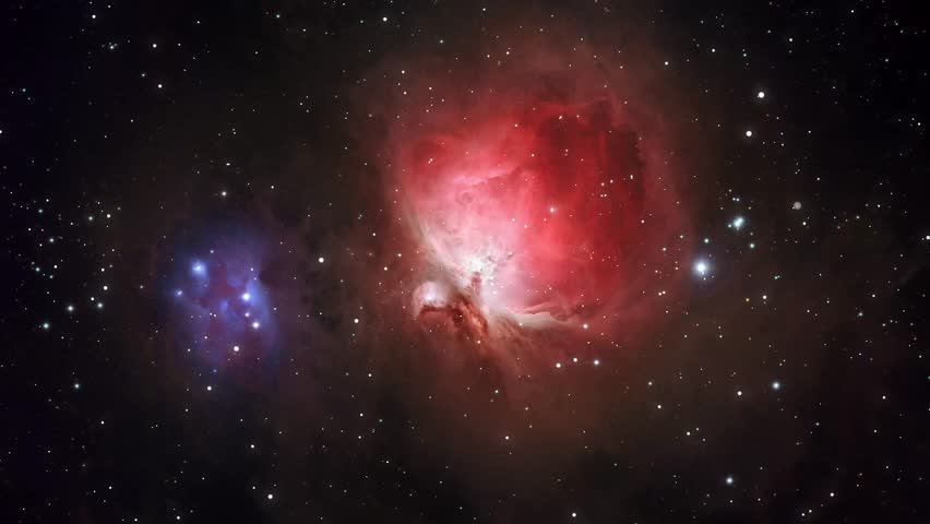 The Stars And Blue Nebula In Space. Galaxy exploration through outer space towards the glowing milky way galaxy. . High quality 4k footage