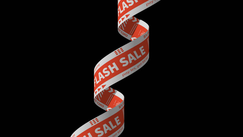 flash sale banner made in a circle with seamless loop. limited sales promotion. 50% discount