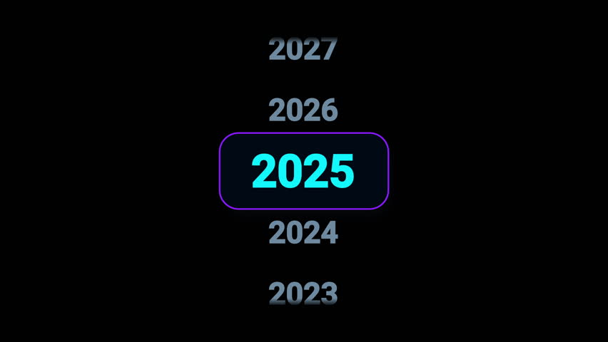 Timeline animation scrolling smoothly to the year 1971. Ideal for history documentaries, educational videos, or year-based content.	