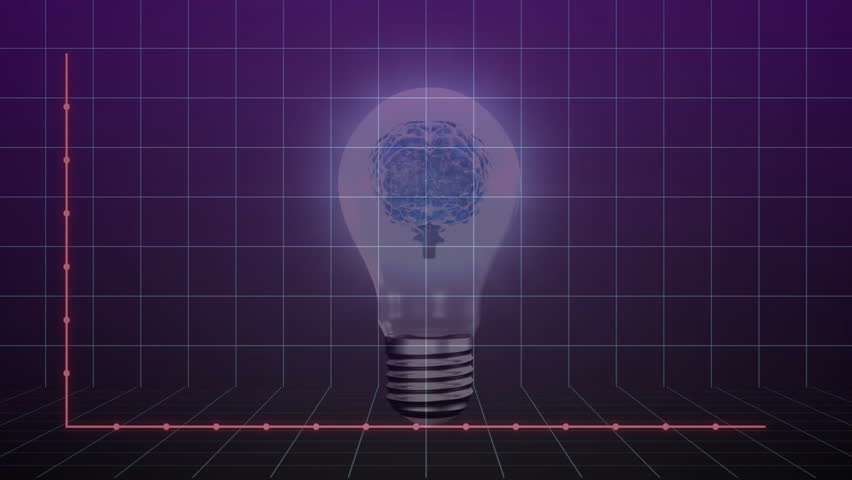 White bars emerging visualizing analytics past bulb magenta circles appearing fading and reversing. Data, visualization, futurism, technology, intelligence, infographics, innovation - Powered by Shutterstock - Get 15% off with code: PIKWIZARD15