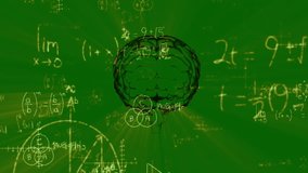 Equations fading in initiating brain rotating as formulas drifting, beams glowing illustrating math. Neural, analytical, futuristic, scientific, digital, innovative, educational - Powered by Shutterstock - Get 15% off with code: PIKWIZARD15