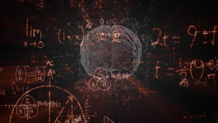 Forming 3D brain model showing neural activity, emitting glowing formulas multiplying, floating. Neuroscience, data visualization, technology, innovation, abstraction, digital art, education - Powered by Shutterstock - Get 15% off with code: PIKWIZARD15