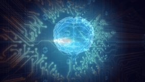 Neon-blue brain forming, pulsing, shaping pink outline into drifting dollar sign symbolizing profit. Futuristic, tech, innovation, digital, circuit, cyber, neural - Powered by Shutterstock - Get 15% off with code: PIKWIZARD15