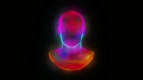 Abstract Colorful Rotating Glowing Male Bust Loop - Powered by Shutterstock - Get 15% off with code: PIKWIZARD15