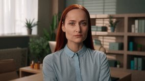 Serious business woman face girl Caucasian businesswoman look through magnifier vision test investigator scientist spy looking with magnifying glass big zoomed eye searching analyzing investigating - Powered by Shutterstock - Get 15% off with code: PIKWIZARD15