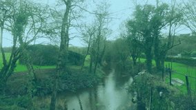 After 1-second pause stream flowing showing red graph gridlines blue graph labels animating trends. Nature, farmland, landscape, analysis, data visualization, tranquility, growth - Powered by Shutterstock - Get 15% off with code: PIKWIZARD15