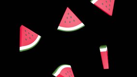 Falling Overlay 3D Watermelon Pieces Animation on Alpha Channel, Loop
 - Powered by Shutterstock - Get 15% off with code: PIKWIZARD15