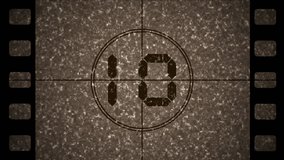 Vintage old film countdown 10 second. 10 to 0 timer countdown. 4k video - Powered by Shutterstock - Get 15% off with code: PIKWIZARD15