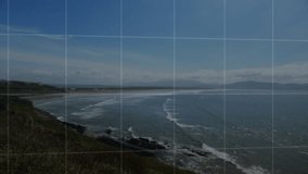 Grid overlay fading in, bars sliding upward, squares forming world map, line graph tracing trends. Geography, data, technology, analytics, finance, visualization, digital - Powered by Shutterstock - Get 15% off with code: PIKWIZARD15