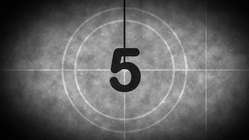 Countdown 5s film movie old style film. Nostalgic and dramatic mood. Suitable for intro, video, and presentations.