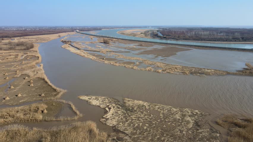 Winter Wetland Scenery Along the Yangtze River on Chongming Island, Shanghai, China