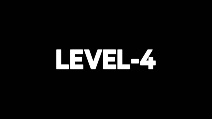 LEVEL-4 Bold Text on black background – minimalist monochrome typography label.