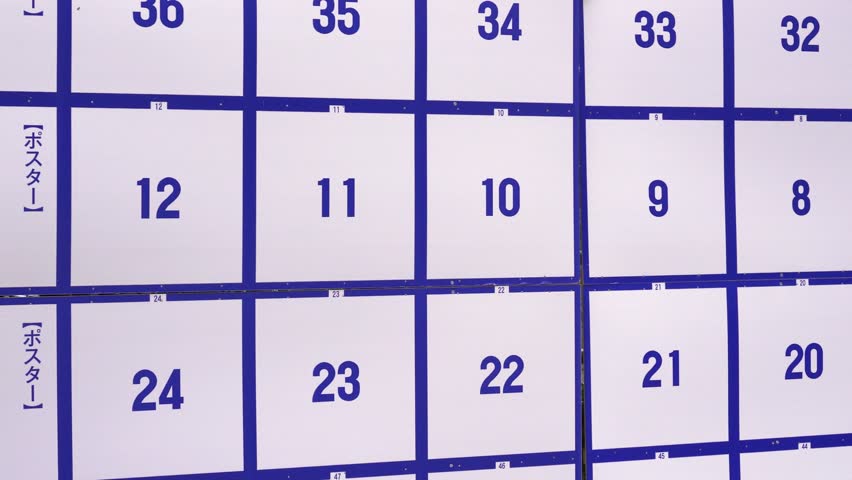 Japanese Public Election Board with No Posters, Panning Left