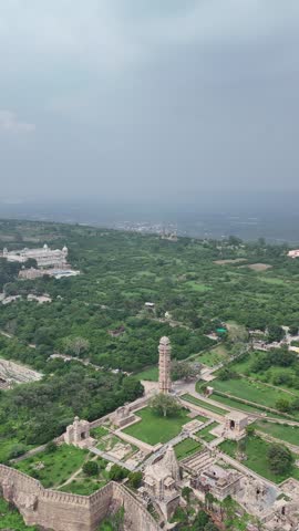 Chittorgarh fort aerial view vertical 