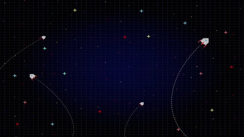 Press Start. Retro Futurism Sci-Fi Background. glowing neon grid. and stars from vintage arcade computer games, 3D game. - Powered by Shutterstock - Get 15% off with code: PIKWIZARD15