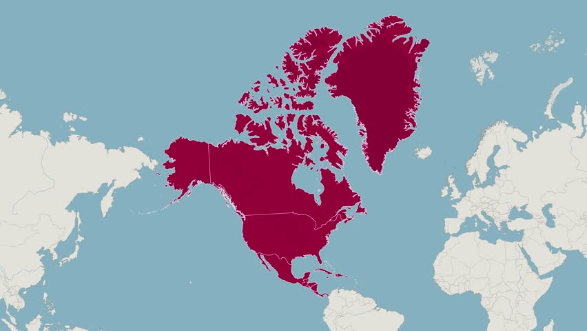 Continent North America Map from Space