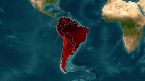 Detailed Map of South America Topographic Satellite Image - Powered by Shutterstock - Get 15% off with code: PIKWIZARD15