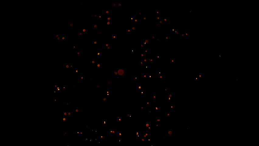 Super Slow Motion Shot of Real Fire Sparks Isolated on Black Background at 1000fps.