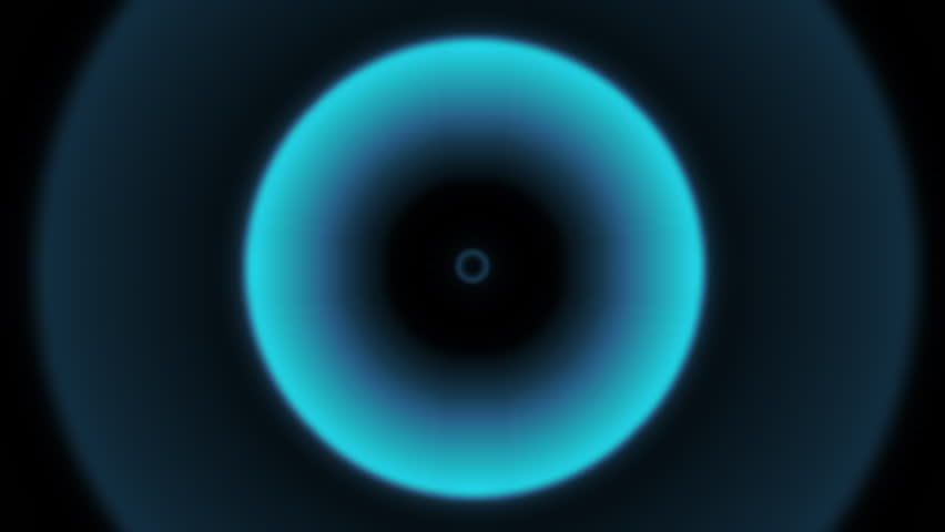 Blue Circular Radio Diminishing Wave Radar Signal Motion Graphic with Black Background. Pulse from Central Point. Use Add or Screen to Remove Background. VFX Animation.