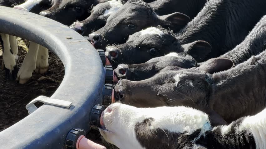 Cow cattle herd feeding dairy beef production welfare calf crowded environmental issue