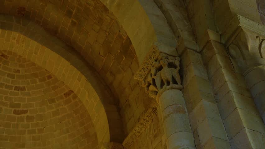 Interior of the church of Santa Eufemia de Cozuelos in Olmos de Ojeda, in the natural region of the La Ojeda Valley. Palencia, Castile and León, Spain. Europe
