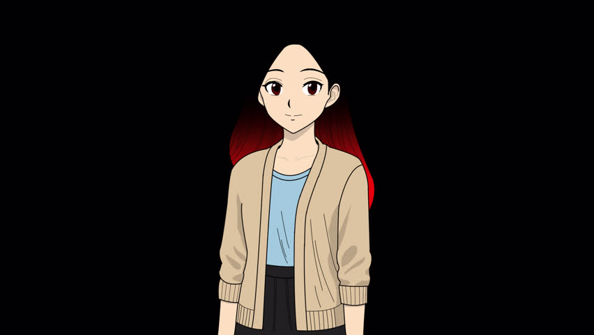 Anime Girl Talking Loop Animation – 2D Character