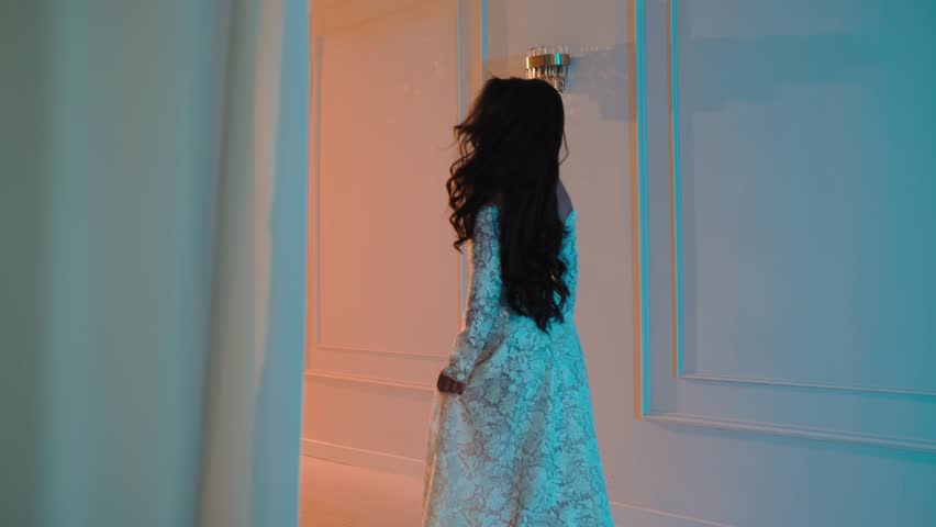 Candid shot of two beautifull female brides during their wedding ceremony indoor 