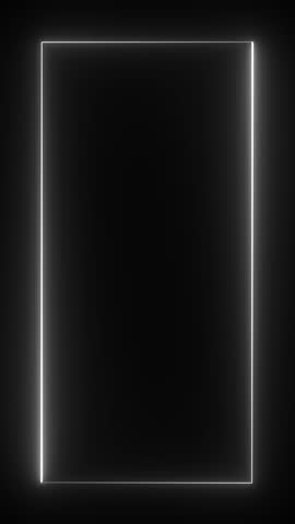 neon border frame, white glowing border, rectangle, frame, black screen frame, border black screen, glowing frame, glowing border