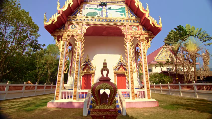 Concept traditional history religion asia culture Buddha, buddhism wat architecture building. Travel Asia sacred pray tourism. Buddhist asian siam history. Buddist temple on island Koh Chang