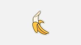 Banana sticker moving animation, retro, y2k, motion animation video 4k transparent background - Powered by Shutterstock - Get 15% off with code: PIKWIZARD15