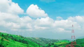 Scenic Landscape with Rolling Hills, Communication Tower, and Cloudy Sky - Powered by Shutterstock - Get 15% off with code: PIKWIZARD15