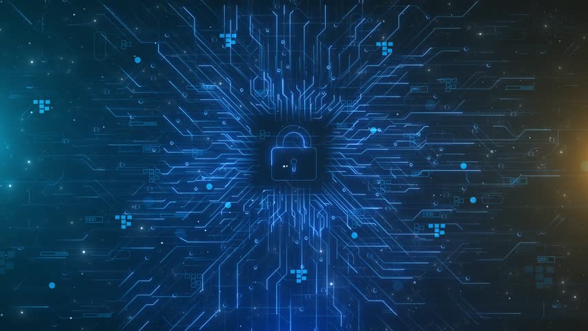 Cyber Security Information Protection Digital Lock Protecting Network Data. Blockchain Crypto Global Cybersecurity . Digital Cybersecurity Protection Encrypted Data, Featuring padlock information 3D - Powered by Shutterstock - Get 15% off with code: PIKWIZARD15