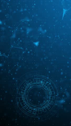 Blue holographic advanced HUD circle platform. Futuristic digital technology animated background Cyber tunnel interface pattern hologram hi technology motion punk. finance blockchain metaverse tunnel