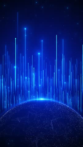 Animation of spinning globe of the Earth planet Digital earth rotating Global network connection technology background. World News world breaking news Studio news report. computer Data Cyber Security.