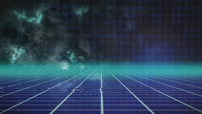 Neon-blue digital grid plane appearing pivoting upward, pulsing horizon edge, revealing angled mesh. Futuristic, virtual, holographic, sci-fi, ambient, digital, technology - Powered by Shutterstock - Get 15% off with code: PIKWIZARD15