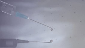 Syringe droplet falling while timeline bars growing arrow tracing showing infection trend. Medical, data, futuristic, analysis, healthcare, digital, innovation - Powered by Shutterstock - Get 15% off with code: PIKWIZARD15