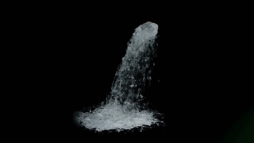 Water Cascade on Black Background