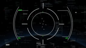 White arc and green circle emerging, animating multi-ring HUD, pulsing blocks and glitches for scan. Futuristic, interface, data, technology, visualization, digital, cyber - Powered by Shutterstock - Get 15% off with code: PIKWIZARD15