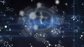 On startup spots appearing, HUD rotating as molecular rings drifting inward to activate interface. Technology, futurism, innovation, digital, interface, science, cybersecurity - Powered by Shutterstock - Get 15% off with code: PIKWIZARD15