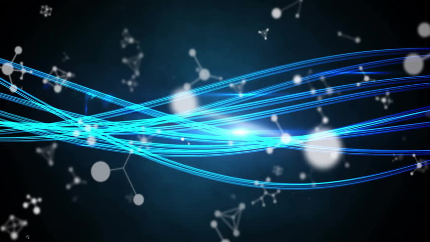 Luminous streamlines sliding from left edge, weaving into ribbon, illustrating network dynamics. Digital, futuristic, abstract, technology, innovation, connectivity, visualization