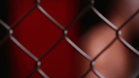 Fading world map outline starting data overlay as male boxer landing punches on bag during training. Athlete, strength, determination, esports, motion, fitness, geometric - Powered by Shutterstock - Get 15% off with code: PIKWIZARD15