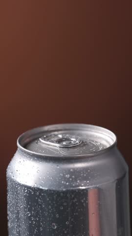 Human hand open aluminum beverage can. Drink in metal jar closeup. Opening soda can