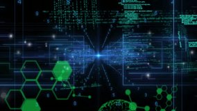 Canvas loading with hexagon nodes sparking code merging into wireframe brain data streaming outward. Digital, futuristic, abstract, technology, network, innovation, connectivity - Powered by Shutterstock - Get 15% off with code: PIKWIZARD15