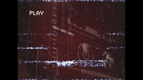 Static bands glitching HUD while PLAY tag holding, gauges pulsing charts simulating retro feedback. Futuristic, technology, interface, digital, static, interference, schematic - Powered by Shutterstock - Get 15% off with code: PIKWIZARD15
