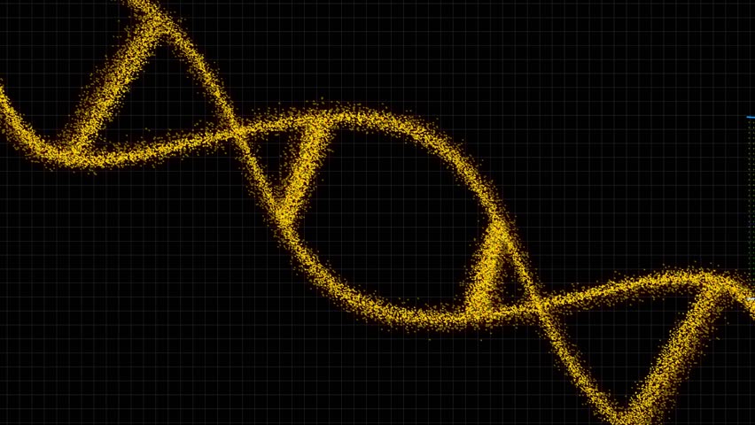 Animated dna strand with dynamic heart rate monitor on grid backdrop visualization - Powered by Shutterstock - Get 15% off with code: PIKWIZARD15