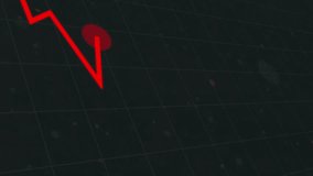 Red graph moving downward, financial decline animation on a dark background, perfect for economic crisis, stock market, or business themes. - Powered by Shutterstock - Get 15% off with code: PIKWIZARD15