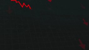 Red graph moving downward, financial decline animation on a dark background, perfect for economic crisis, stock market, or business themes. - Powered by Shutterstock - Get 15% off with code: PIKWIZARD15