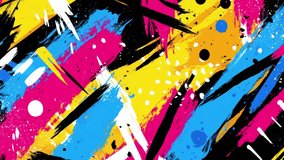 Expressive animated art loop with bold brush strokes, chaotic street art textures, and funky urban vibes. Ideal for motion graphics, VJ visuals, and background textures. - Powered by Shutterstock - Get 15% off with code: PIKWIZARD15
