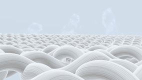 Textile fibers are wound to form threads, which are woven into a grid-like structure to ultimately produce soft, breathable fabrics, solutions for the textile fabric production process,3d rendering. - Powered by Shutterstock - Get 15% off with code: PIKWIZARD15